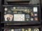 WYATT EARP LAW MAKER & GAMBLER REPLICA REVOLVER PEACE MAKER W/BADGES & COINS IN A DISPLAY CASE