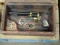 WYATT EARP REPLICA REVOLVER PEACEMAKER W/US MARSHAL BADGES IN WOOD BOX