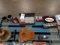 OU & JOHN DEERE CAN HOLDERS, CAR DISPLAY CASE, NASCAR SHOT GLASSES & SNAP-ON CAR SET