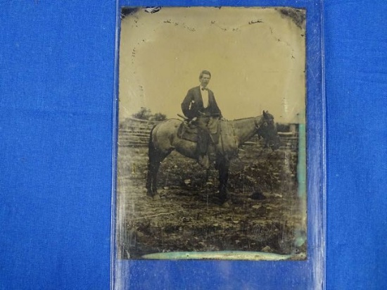 WYATT EARP TIN-TYPE PICTURE. OWNER STATES ORIGINAL PHOTOGRAPH FROM EARP FAMILY ALBUM