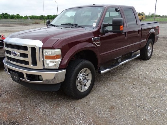 2010 FORD F250 LARIAT SUPER DUTY V8 POWER STROKE 4X4 CREW CAB W/BED COVER,