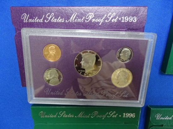 PROOF SETS, 1993,1994,1995,1996,1997,1998 (X6)