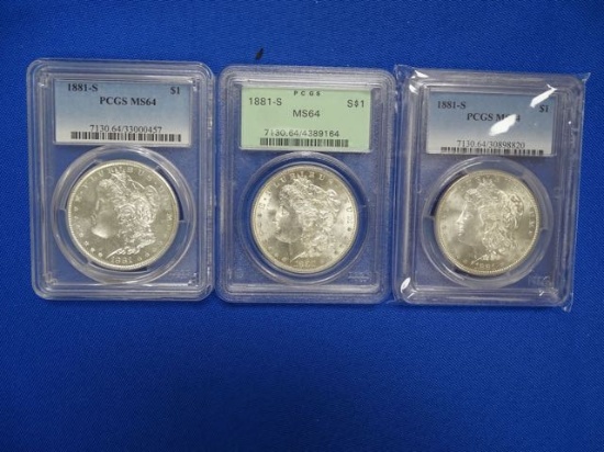 MORGAN 1881S MS-64 (X3)