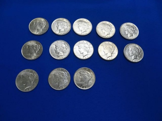 PEACE DOLLARS 1923 BRILLIANT UNCIRCULATED (X13)