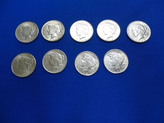 PEACE DOLLARS 1925 BRILLIANT UNCIRCULATED (X9)
