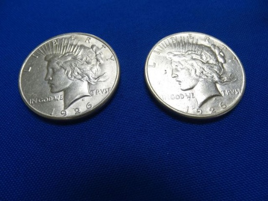 PEACE DOLLARS 1926 BRILLIANT UNCIRCULATED (X2)
