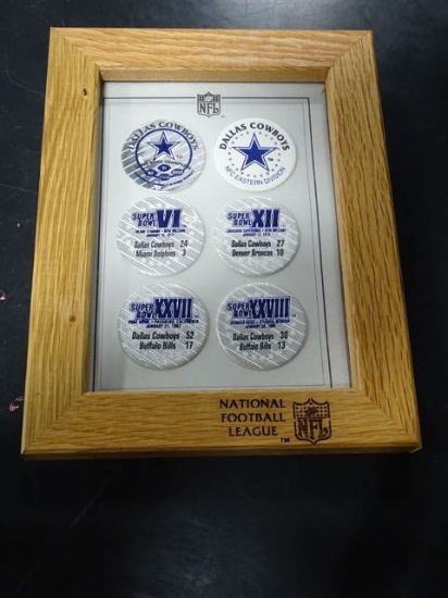 DALLAS COWBOY SUPER BOWL CHAMPIONS POGS IN A FRAME