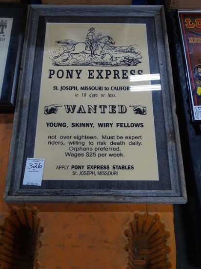 ART PONY EXPRESS WANTED