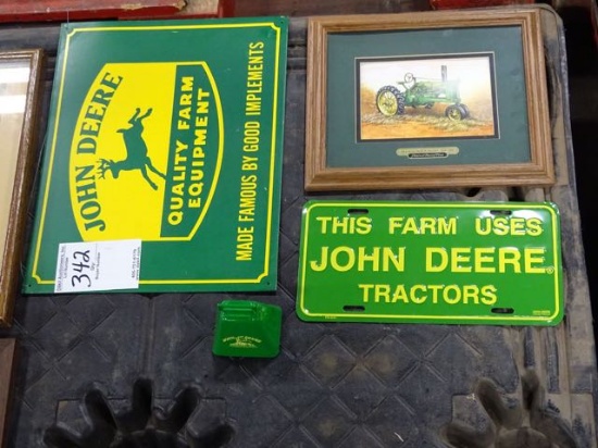 JOHN DEERE SIGNS, BELL & PICTURE (X4)