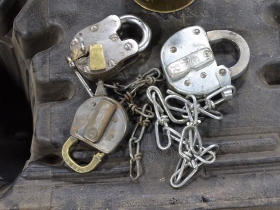 3 OLD TIME LOCKS