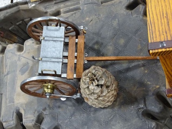 TWO WHEEL CARRIAGE W/PINE CONE