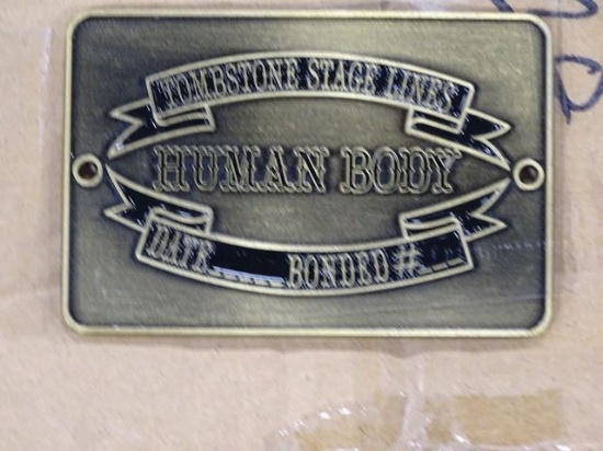 TOMBSTONE STAGE LINES HUMAN BODY PLATES APPX 120