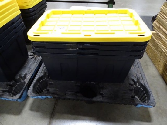 27 GALLON TOUGH BOX CONTAINERS W/LIDS (X4)