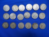SILVER DOLLARS, 1879,1880,1882,1889-1897,1899,1900,1901,1902,2-1921 (X18)