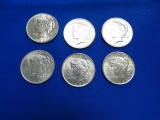 PEACE DOLLARS 1922 BRILLIANT UNCIRCULATED (X6)