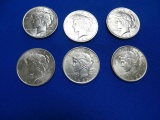 PEACE DOLLARS 1923 BRILLIANT UNCIRCULATED (X6)