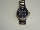 BAUME & MERCIER RIVIERA STAINLESS STEEL/GOLD 750 DUAL TIME 200M AUTOMATIC