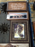 ART BUFFALO W/INDIAN, SUNSET & A TRUE LOVE STORY NEVER ENDS (X3)