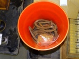 BUCKET OF HORSE SHOES & SCREWS