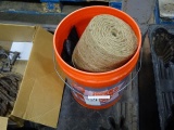 5 GALLON BUCKET OF ROPE, RAGS, WATER TESTERS & MISC