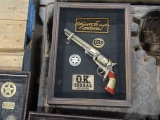 WYATT EARP UNITED STATES MARSHAL REPLICA REVOLVER PEACE MAKER IN DISPLAY CASE