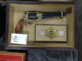 REVOLVER W/TEXAS RANGER BADGE & COINS