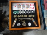 POKER CARDS, CHIPS, CIGARS & POCKET WATCH