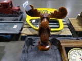 WOOD MOOSE FIGURINE