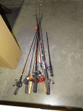 FISHING POLES W/REELS (X9)