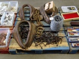 PALLET OF DECO COLLARS, SPURS & BARB WIRE
