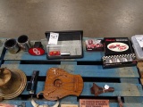 OU & JOHN DEERE CAN HOLDERS, CAR DISPLAY CASE, NASCAR SHOT GLASSES & SNAP-ON CAR SET