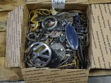 3 BOXES OF VEHICLE BADGES & EMBLEMS