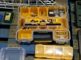 PALLET W/DEWALT STORAGE CONTAINER, SMALL STORAGE CONTAINERS, 5 GALLON BUCKETS & MISC