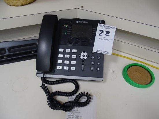 SANGOMA PHONE SYSTEM W/MUSIC SYSTEM, POWER SUPPLY & DELL SONIC WALL W/RACK