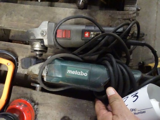 PORTER CABLE & METABO GRINDERS 4 ½” (X2)