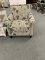 Club Chair - grey & cream with paisley design
