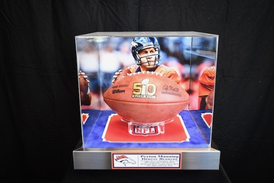 Superbowl 50 Football autographed by Peyton Manning.