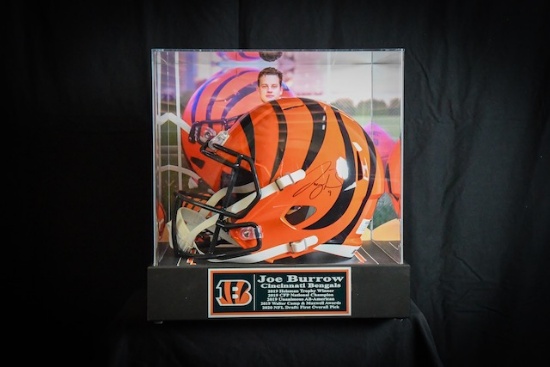 Cincinnati Bengals Helmet autographed by Joe Burrow.