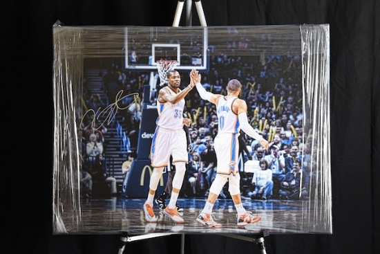 Kevin Durant & Russell Westbrook Canvas - autographed by KD