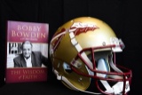 Florida State Helmet autographed by Bobby Bowden plus book