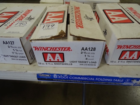 WINCHESTER AA 12 GA  2 ¾ IN.  1 1/8 OZ  8 SHOT  LIGHT TARGET LOAD  25 RDS/BOX  (X10)