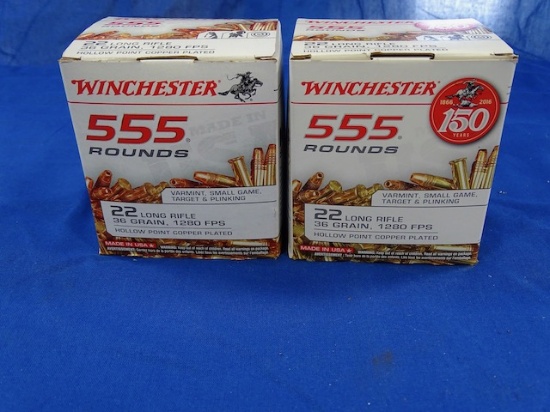 WINCHESTER  .22 LR  HP  CP  36 GRAIN  555 RNDS/BOX  (X2)