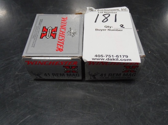 WINCHESTER SUPER X  41 MAG  JHP  SILVERTIP  175GR.  20 RND/BOX  (X2)
