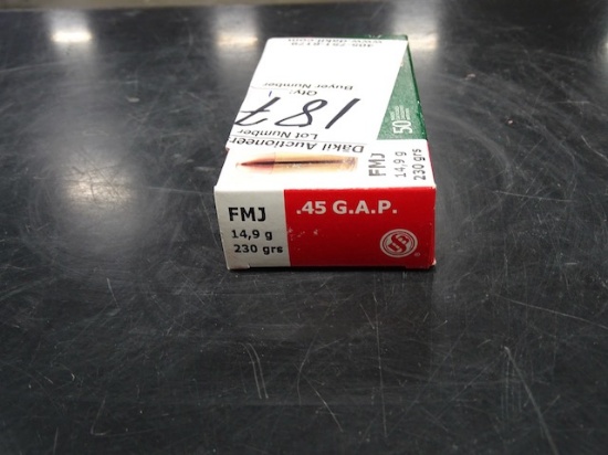 SELLIER & BELLOT  .45 GAP  FMJ  230GRN  50 RND/BOX X1