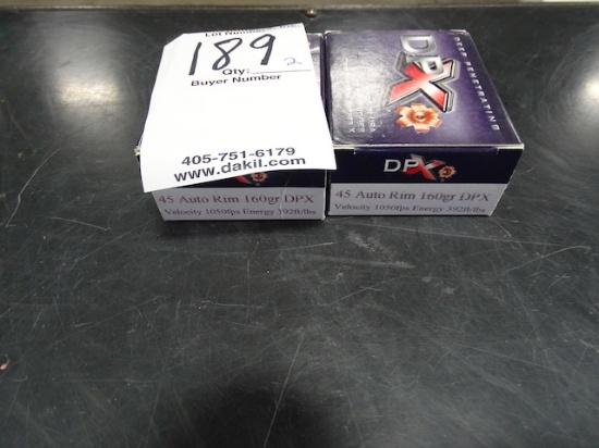 DPX  .45 AUTO RIMMED DPX  160GRN  20 RND/BOX  (X2)
