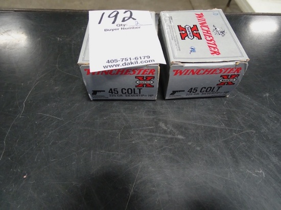 WINCHESTER SUPER X  .45 LONG COLT  SILVERTIP HP  225GRN  20RND/BOX  1.5 BOXES