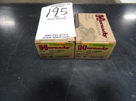 HORNADY CUSTOM  .475 LINBAUGH  XTP  400 GRN  20 RND/BOX  (X2)