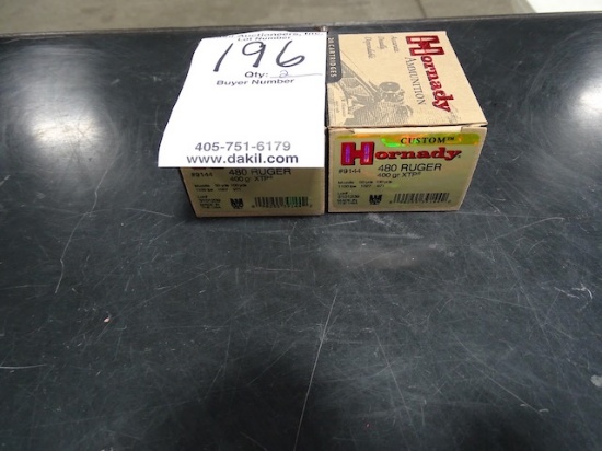 HORNADY CUSTOM  .480 RUGER   XTP  400 GRN  20 RND/BOX  (X2)