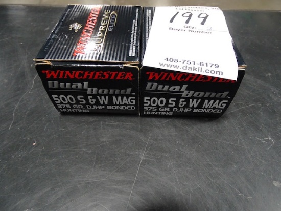 WINCHESTER DUAL BOND  .500 S&W MAGNUM  DJHP   375GRN  20RND/BOX   1.5 BOXES