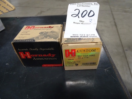 HORNADY CUSTOM  500 S&W MAGNUM  FTX   300 GRN  20 RND/BOX   (X2)